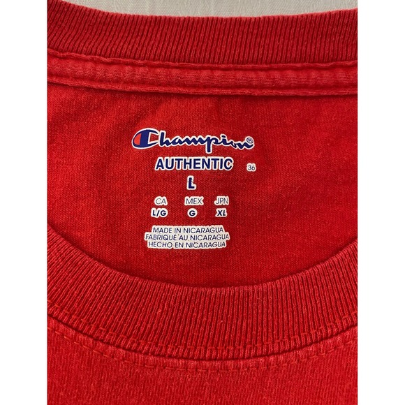 Champion North Central College Cardinals Red Graphic T-Shirt Mens Large L NCAA - Picture 3 of 5